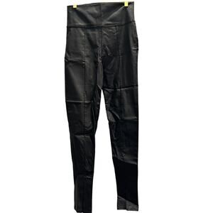 Noir – Slit Front Coated Leather Pants – Size Small